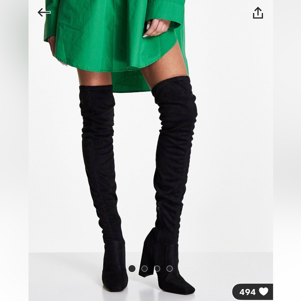 NEW! Kenni Block-Heeled Over the Knee Boots in Black